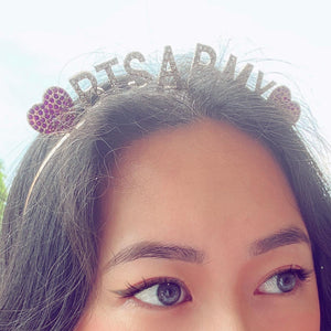BTS ARMY Purple Heart Rhinestone Headband