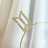 BTS Logo Hollow Rhinestone Headband (Gold Plated)