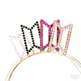 BTS Logo Hollow Rhinestone Headband (Gold Plated)