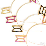 BTS Logo Hollow Rhinestone Headband (Gold Plated)
